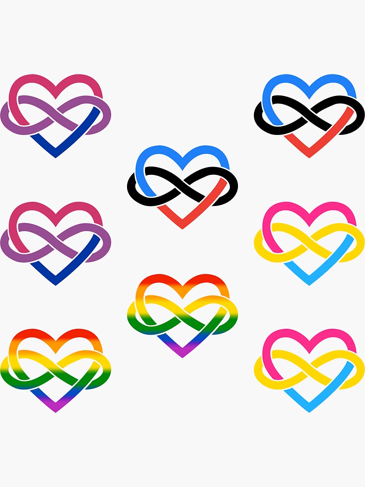 8x Bisexual Pansexual Polyamory Infinity Heart by polyphiliashop