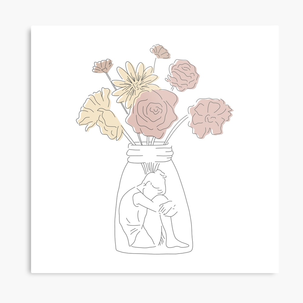 Floral Bunch Minimalist Illustration (1) Sticker for Sale by Papaink