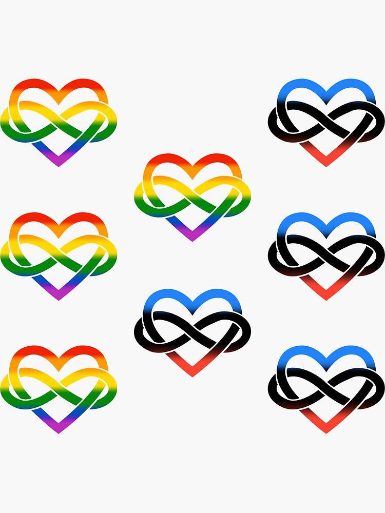 8x Queer Polyamory Infinity Heart by polyphiliashop