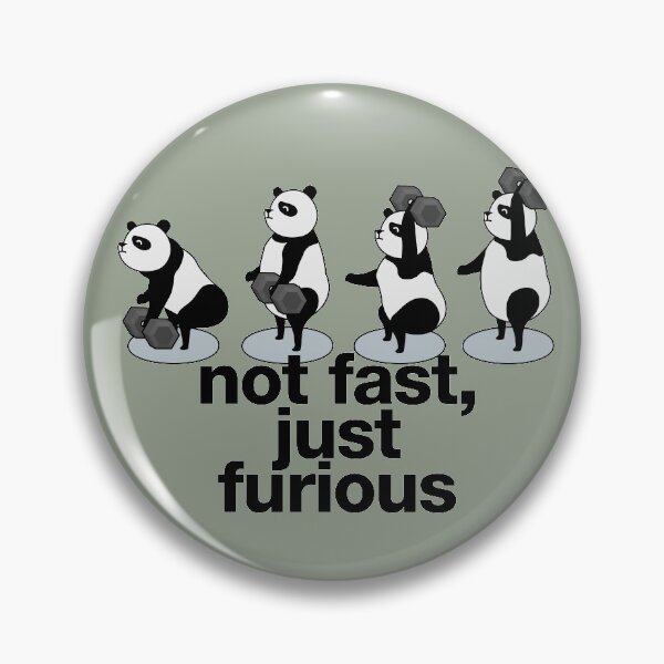 Item preview, panda bear with dumbbell doing snatches and crossfit saying "not fast, just furious" designed and sold by TrueType.