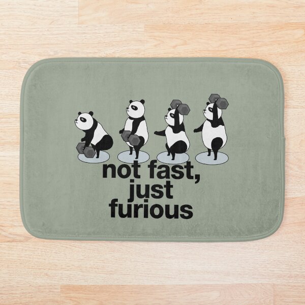 Item preview, panda bear with dumbbell doing snatches and crossfit saying "not fast, just furious" designed and sold by TrueType.