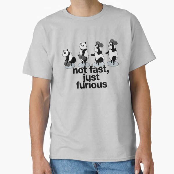 Item preview, panda bear with dumbbell doing snatches and crossfit saying "not fast, just furious" designed and sold by TrueType.