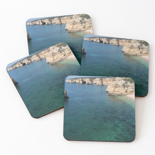 Item preview, Beach landscape. Beach with cliffs, white sand, trees, blue sky and blue water. designed and sold by Rui Valverde.