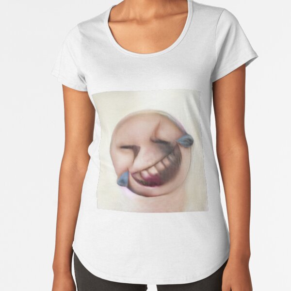 Human Emoji Cry Laughing Angled Premium Scoop T-Shirt