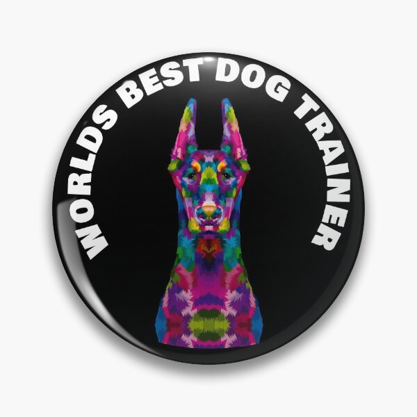 Item preview, Worlds Best Dog Trainer - Doberman - Rainbow K9 - White on Black designed and sold by NoMatterLab.