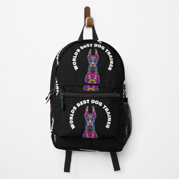 Item preview, Worlds Best Dog Trainer - Doberman - Rainbow K9 - White on Black designed and sold by NoMatterLab.