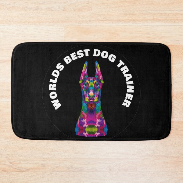 Item preview, Worlds Best Dog Trainer - Doberman - Rainbow K9 - White on Black designed and sold by NoMatterLab.