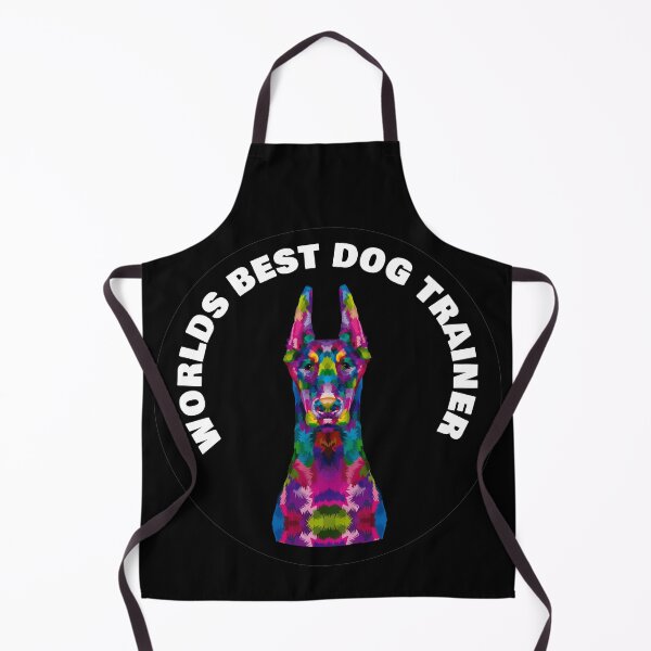 Item preview, Worlds Best Dog Trainer - Doberman - Rainbow K9 - White on Black designed and sold by NoMatterLab.