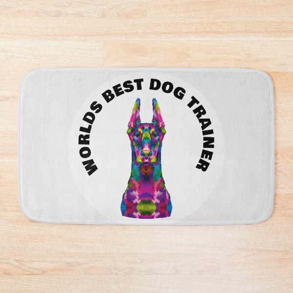 Item preview, Worlds Best Dog Trainer - Doberman - Rainbow K9 - Black on White designed and sold by NoMatterLab.