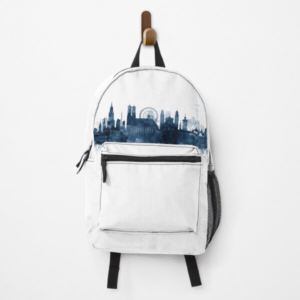 Item preview, Munich Skyline Watercolor Navy Blue by Zouzounio Art designed and sold by zouzounioart.