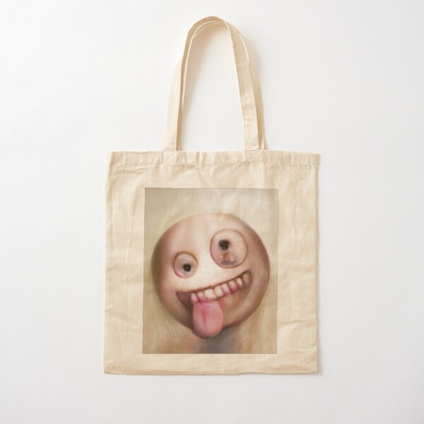 Human Emoji Crazy Eyes Tongue Cotton Tote Bag