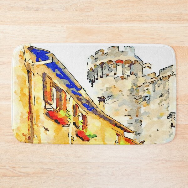 Item preview, Bracciano: foreshortening with buildings and tower of the castle designed and sold by Giuseppe Cocco.
