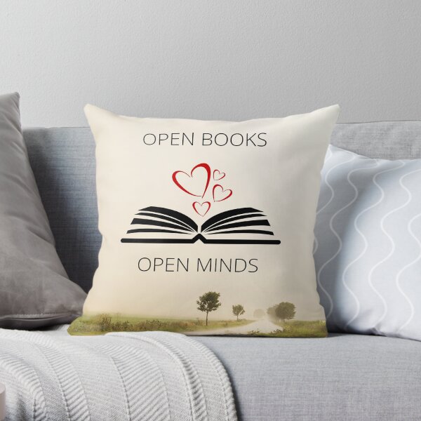 Open Books Open Minds Throw Pillow
