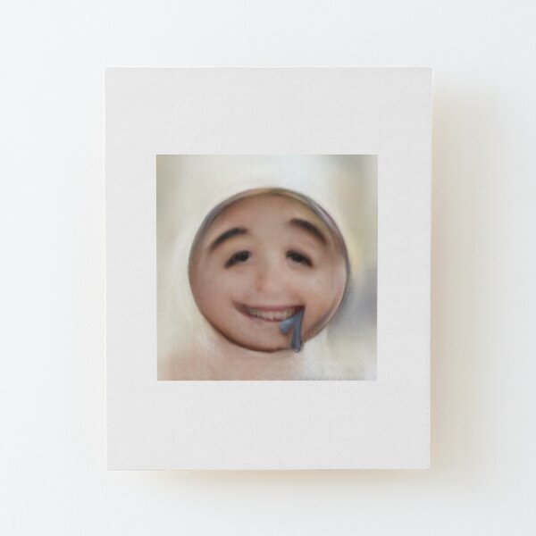 Human Emoji Drooling Wood Mounted Print