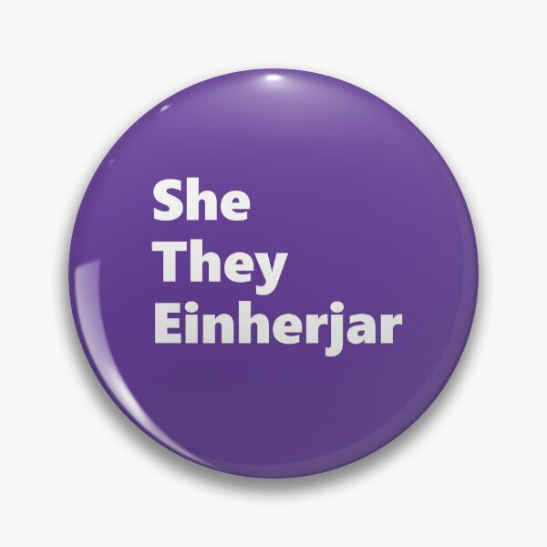Item preview, Einherjar - she they white text designed and sold by mariecalledgia.