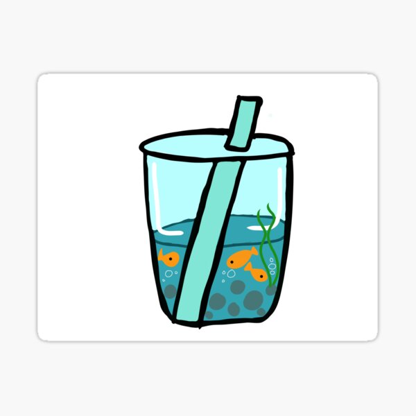 Fish boba pond Sticker