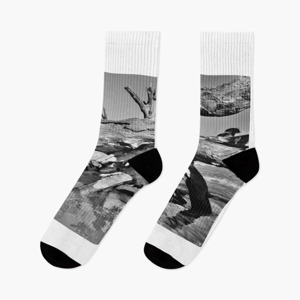 Item preview, Driftwood Cave Jekyll Island Georgia Blanco y negro designed and sold by LisaWootenPhoto.