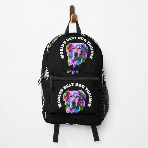Item preview, Worlds Best Dog Trainer - Golden Retriever - Rainbow K9 - White on Black designed and sold by NoMatterLab.