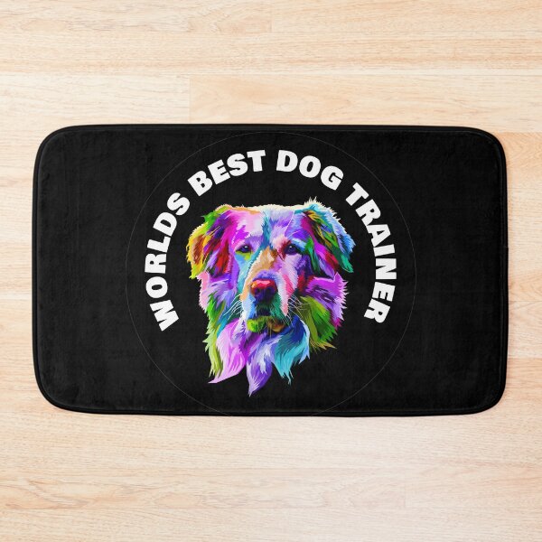 Item preview, Worlds Best Dog Trainer - Golden Retriever - Rainbow K9 - White on Black designed and sold by NoMatterLab.