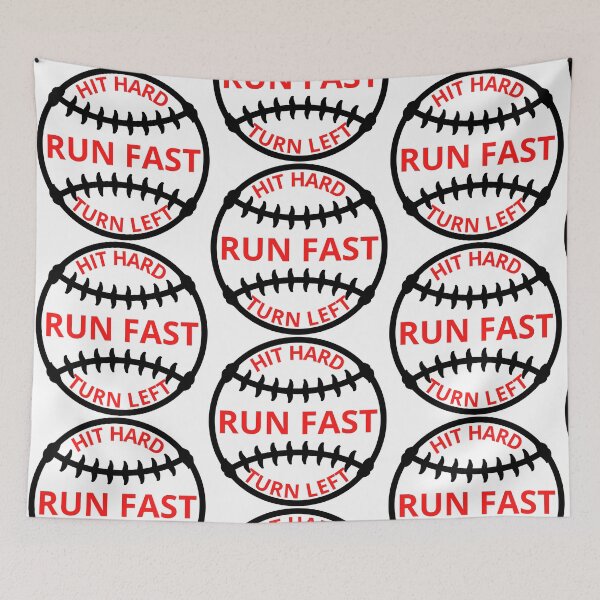 Item preview, Hit hard run fast turn left baseball designed and sold by PRB1989.