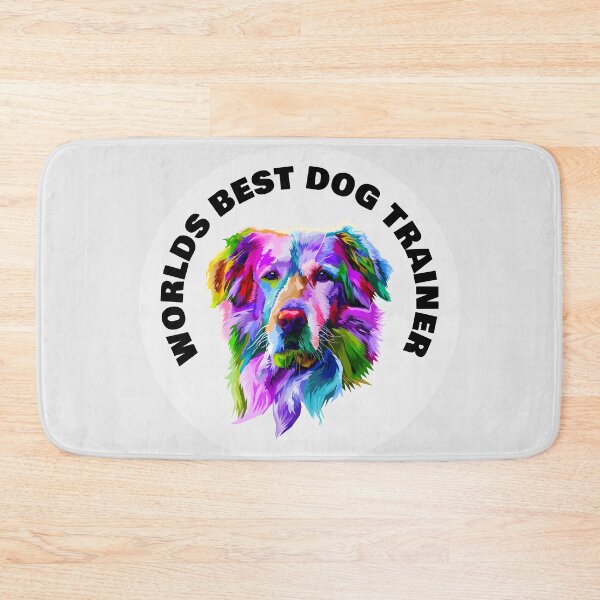 Item preview, Worlds Best Dog Trainer - Golden Retriever - Rainbow K9 - Black on White designed and sold by NoMatterLab.