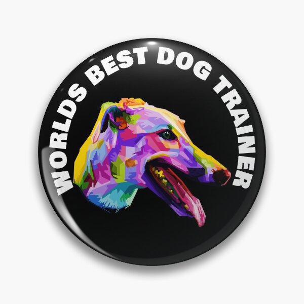 Item preview, Worlds Best Dog Trainer - Greyhound - Rainbow K9 - White on Black designed and sold by NoMatterLab.