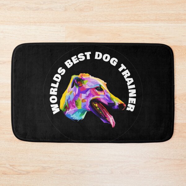 Item preview, Worlds Best Dog Trainer - Greyhound - Rainbow K9 - White on Black designed and sold by NoMatterLab.
