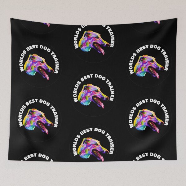 Item preview, Worlds Best Dog Trainer - Greyhound - Rainbow K9 - White on Black designed and sold by NoMatterLab.