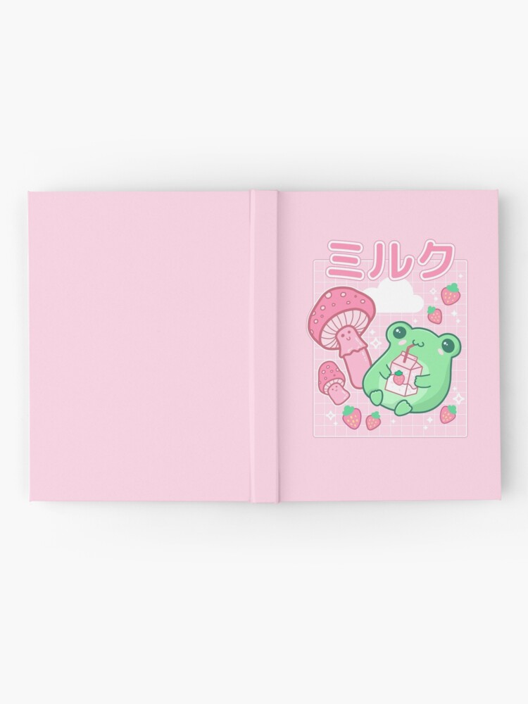 Cute Cottagecore Frog with Strawberries in Retro 90s Kawaii Aesthetic: A  Japanese Y2K Style Pink Fungi and Bubble Milk Froggy for Cyberpunk  Weirdcore