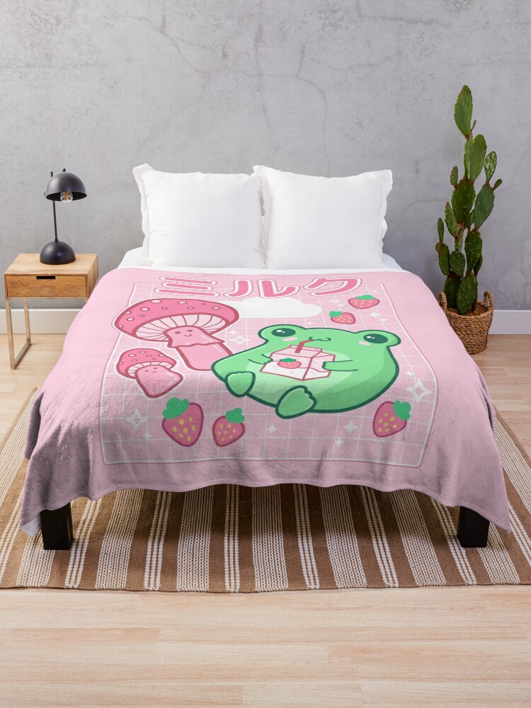 Cute Cottagecore Frog with Strawberries in Retro 90s Kawaii Aesthetic: A  Japanese Y2K Style Pink Fungi and Bubble Milk Froggy for Cyberpunk  Weirdcore and Pinkish Frog Lovers Spiral Notebook for Sale by