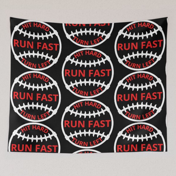 Item preview, Hit hard run fast turn left baseball designed and sold by PRB1989.