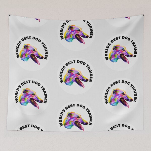 Item preview, Worlds Best Dog Trainer - Greyhound - Rainbow K9 - Black on White designed and sold by NoMatterLab.