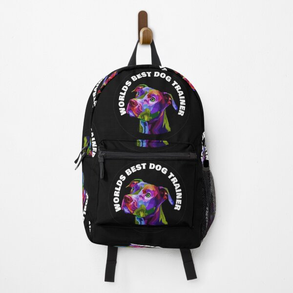 Item preview, Worlds Best Dog Trainer - Pitbull Terrier - Rainbow K9 - White on Black designed and sold by NoMatterLab.