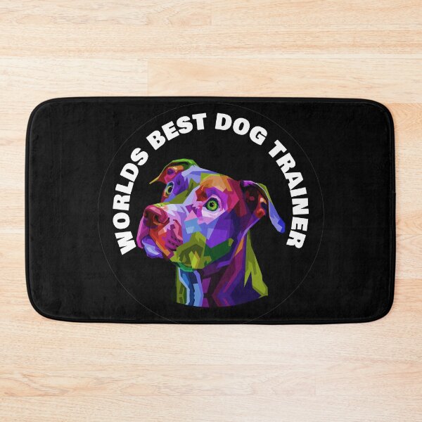 Item preview, Worlds Best Dog Trainer - Pitbull Terrier - Rainbow K9 - White on Black designed and sold by NoMatterLab.