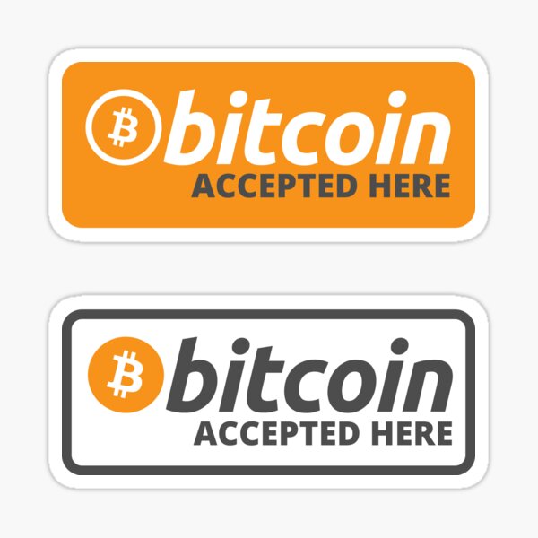 Bitcoin accepté ici - Pack d'autocollants Sticker