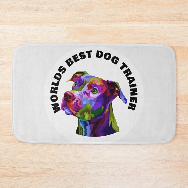 Item preview, Worlds Best Dog Trainer - Pitbull Terrier - Rainbow K9 - Black on White designed and sold by NoMatterLab.