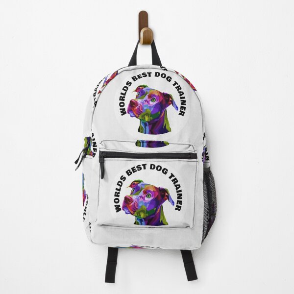 Item preview, Worlds Best Dog Trainer - Pitbull Terrier - Rainbow K9 - Black on White designed and sold by NoMatterLab.