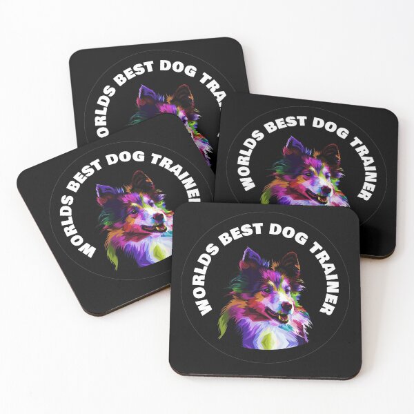 Item preview, Worlds Best Dog Trainer - Sheltie - Rainbow K9 - White on Black designed and sold by NoMatterLab.