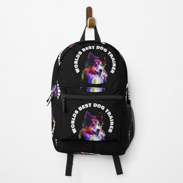 Item preview, Worlds Best Dog Trainer - Sheltie - Rainbow K9 - White on Black designed and sold by NoMatterLab.