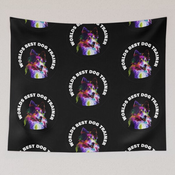 Item preview, Worlds Best Dog Trainer - Sheltie - Rainbow K9 - White on Black designed and sold by NoMatterLab.
