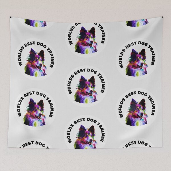 Item preview, Worlds Best Dog Trainer - Sheltie - Rainbow K9 - Black on White designed and sold by NoMatterLab.