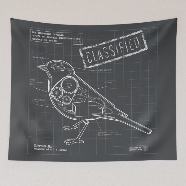 Item preview, G.I. Drone Classified Blue Print in Grey designed and sold by Whatschupp.