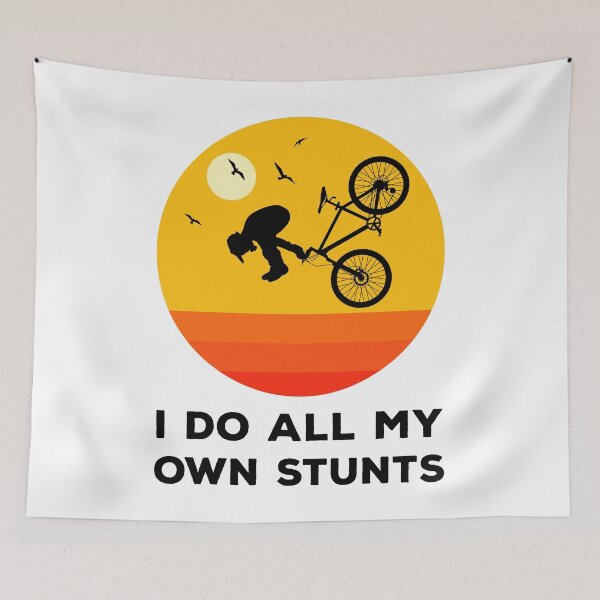 Item preview, I Do All My Own Stunts Funny Biking designed and sold by Marc Scott-Parkin.