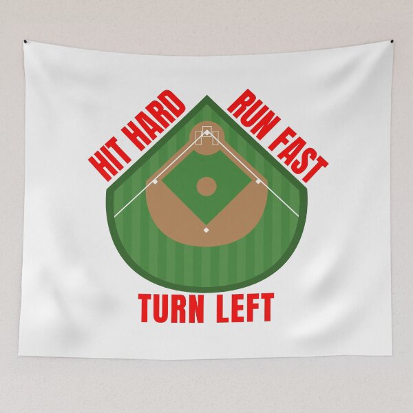 Item preview, Hit hard run fast turn left baseball designed and sold by PRB1989.