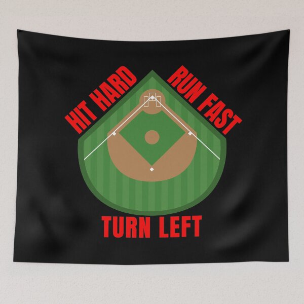 Item preview, Hit hard run fast turn left baseball designed and sold by PRB1989.