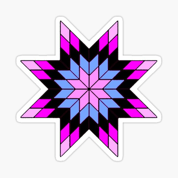 Aperçu de l'œuvre Étoile rose / violette / noire - Fond rose vif créée et vendue par JMWCD.