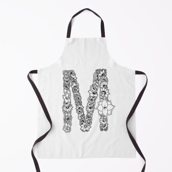 Item preview, Monogram Letter M Black and White Flowers designed and sold by Pentanglement.