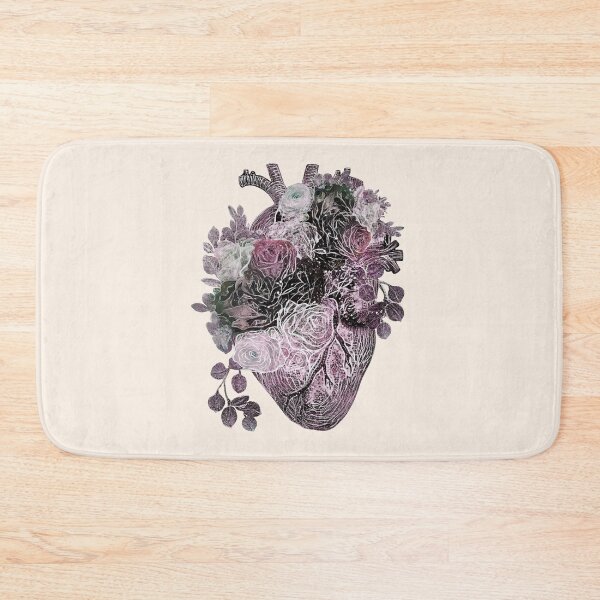 Item preview, Floral Human heart with purple color roses, watercolor style designed and sold by Collagedream.