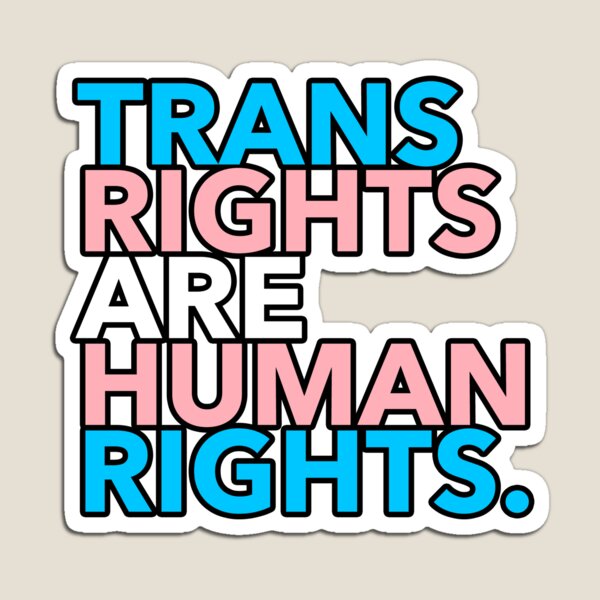 Vista previa del artículo con la obra «Los derechos trans son derechos humanos 2.2», diseñado y vendido por Thelittlelord.