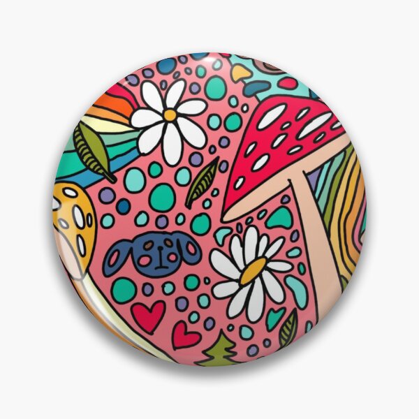 Item preview, colourful mushroom forest designed and sold by emilyisnotdead.